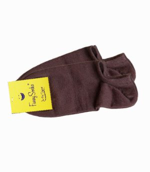 خرید جوراب قوزکی نخی فانی ساکس FUNNY SOCKS طرح ساده قهوه ای کدBR-435-باز